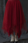 Marc Le Bihan 2590 Collection of Triple Tulle Silk Skirts Handmade in France MLB-2590-HONG Red